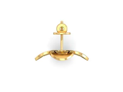 Earring 3dm STL OBJ FBX Render Details pair of gold flower st... 3D print model