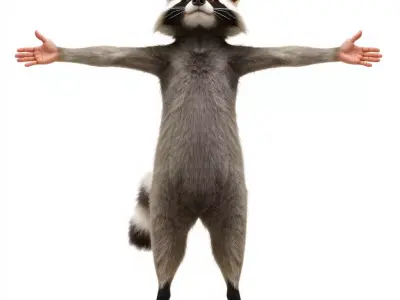 Lifelike Raccoon model pack Low-poly 3D model