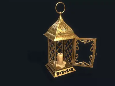 Medieval Lamp Low-poly 3D model
