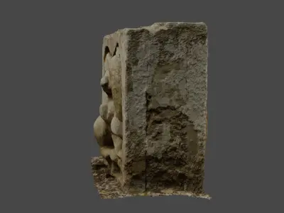 Stones with cartoon characters 1 Low-poly 3D model