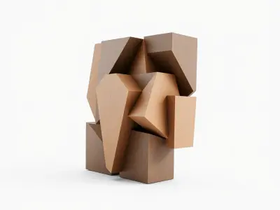 Cubist Abstract Sculpture Model Pack Low-poly 3D model