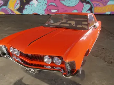 Riviera Buick 1963 model lowpoly Low-poly 3D model