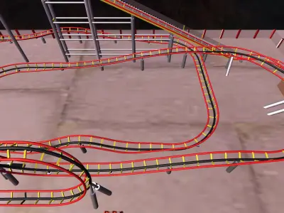 roller coaster 3d model Low-poly 3D model