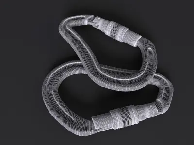Carabiner two metal carabiners Free 3D model