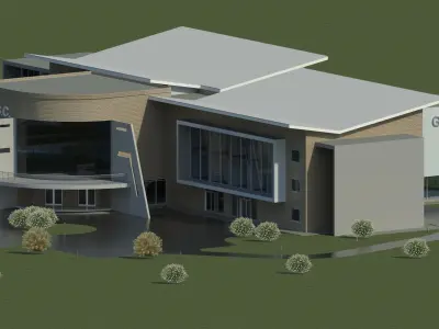 Office Building Low-poly 3D model