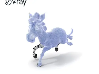 Cartoon Zebra Model Pack with Detailed Textures Low-poly 3D model