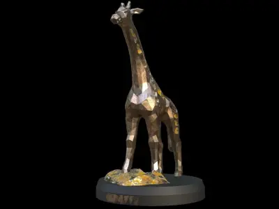 Steampunk Giraffe Rock Low-poly 3D model