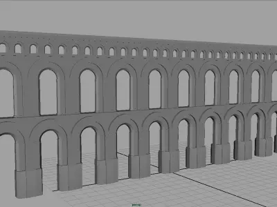 Aqueduct roman Low-poly 3D model