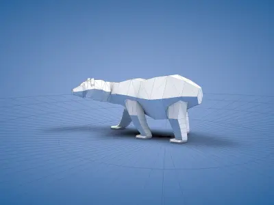 Low Poly Bear origami polar Low-poly 3D model