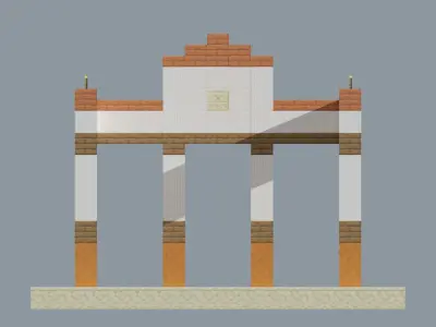 Ancient Forum Low-poly 3D model
