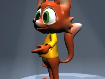 Cartoon Fox RIGGED Low-poly 3D model