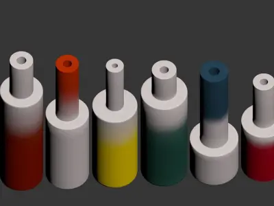 Set interior decorative vases 3D model