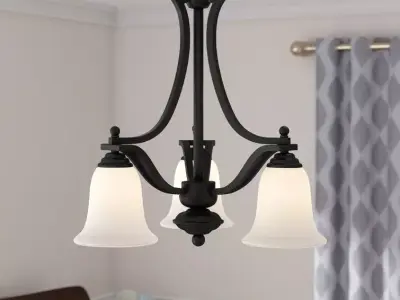 Gerth Light Shaded Empire Chandelier 3D model