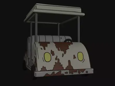 Golf Car Low-poly 3D model