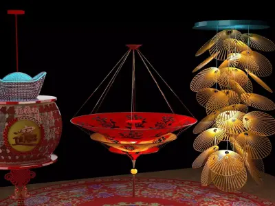 Chinese red lantern  3D model 47