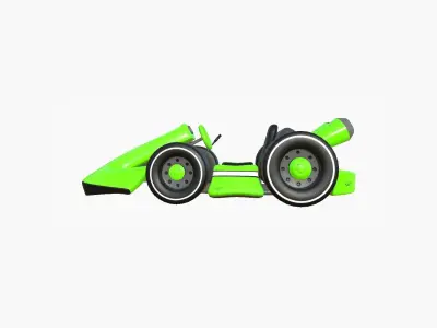Cartoon Kart D04 Green - Vehicle Racing Design Low-poly 3D model