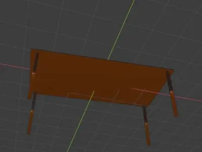 Old Dirty Wooden Table Low-poly 3D model