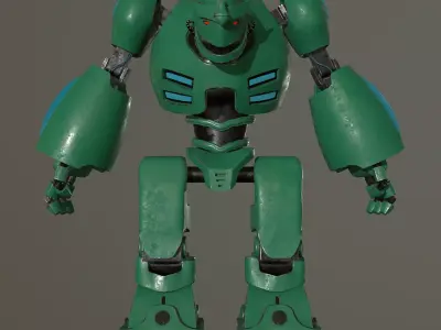 Robot Green Low-poly 3D model
