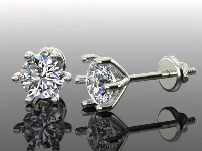 Women Diamond Earrings 3D print model 119