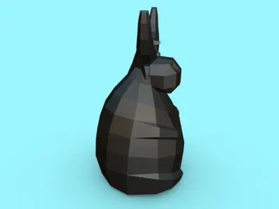 bull low poly goat with golden horns 3D print model