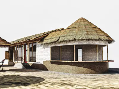 Beach Bar Low-poly 3D model
