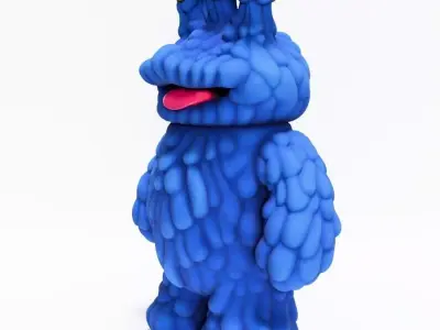 Blue Sofubi Style Muckey POP MART toy 3D print model