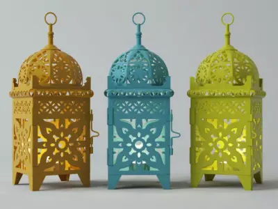 Moroccan Lantern Set 3D model