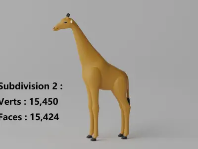 Cartoon Cute Giraffe 1 3D model