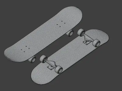 Skateboard game-ready two skateboards Free 3D model