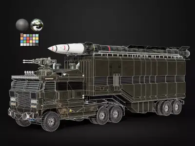 Military Truck Man Game Ready Low-poly 3D model
