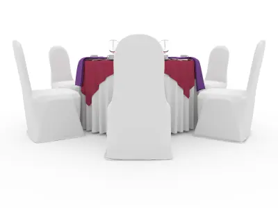 Banquet Table and Chair 44 3D model