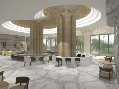 Luxury Hotel Interior Scenes-Dining 3D model 3D model