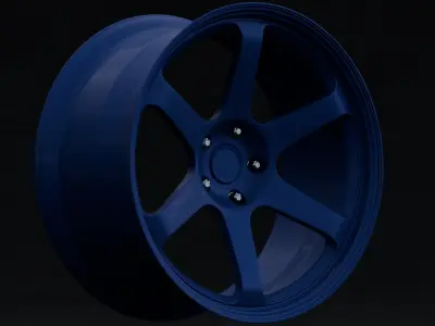 Volk TE37 Aftermarket Wheel Low-poly 3D model