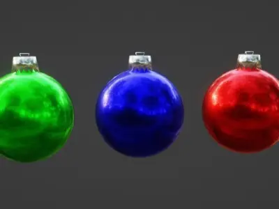 Christmas Ornaments - Low Poly Low-poly 3D model