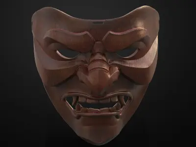 Kabuto Japanese Hannya Mask Oni Mask Samurai Mask 3D print model 3D print model