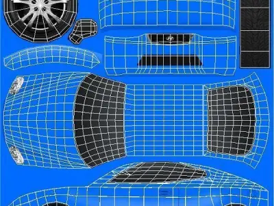 Hyundai Coupe Low-poly 3D model