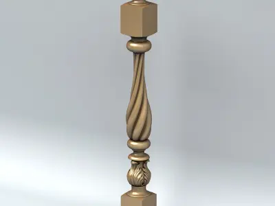 Newel post 002 3D model