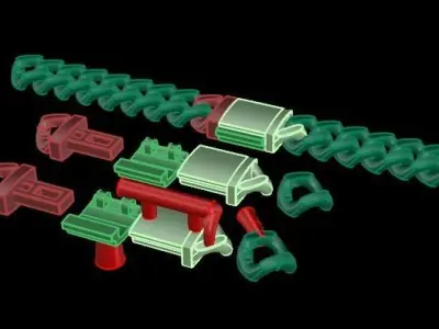 Cuban Chain Bracelet Necklace Link SIZE 8MM Width 3D print model