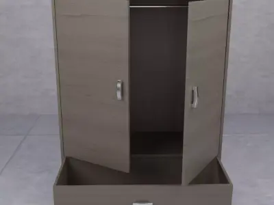 Wooden cabinet modern 3D model