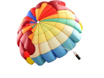 Vibrant Parachute Model Pack for Interactive Graphics Low-poly 3D model