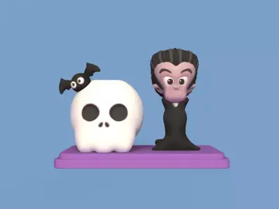 Halloween Skull Pot 3D print model