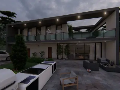 Minimalist modern house 3D model