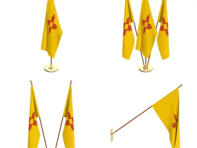 New Mexico Flag Pack 3D model