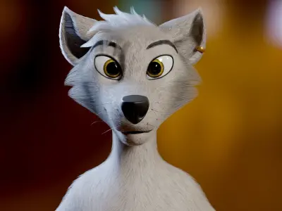 Victor Anthro Wolf Low-poly 3D model