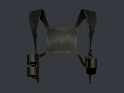 Leather Detective Holster Low-poly 3D model Low-poly 3D model