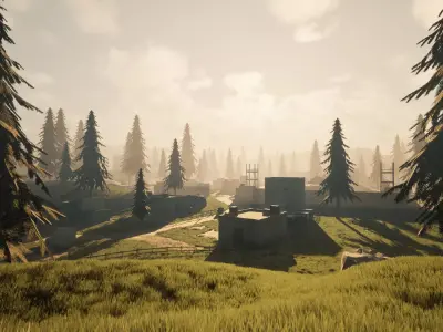 Military Battlefield Environment - Unreal Engine Low-poly 3D model