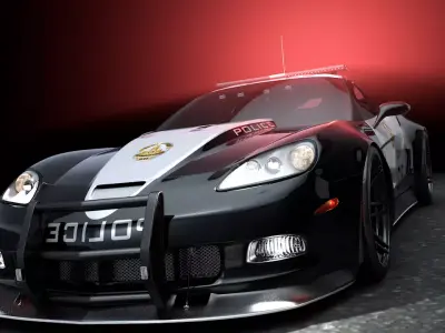 SuperVette Police Car 3D model