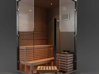 Sauna  Bathroom Low-poly 3D model