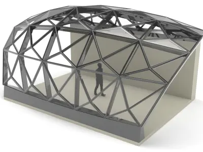 Parametric Ceiling Wave Contour Design with Hangers 3D model