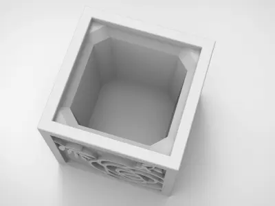 flower relief pattern vase 3D print model